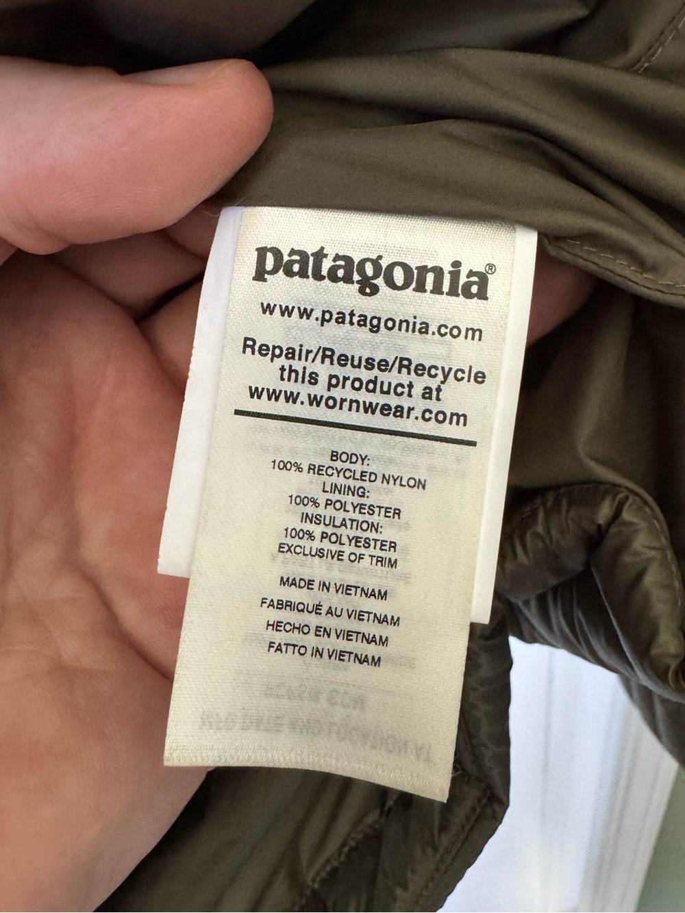 Women’s Patagonia Radalie Parka Outdoor Jacket Like New Olive Size Large - Picture 14 of 15